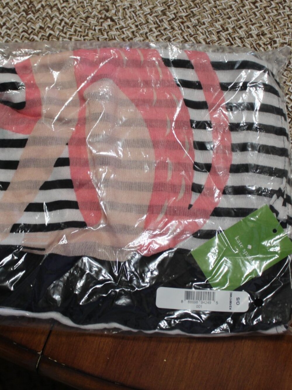 NWT Kate Spade Monkey Striped Oblong Scarf SO CUTE!!!!! - Picture 2 of 7